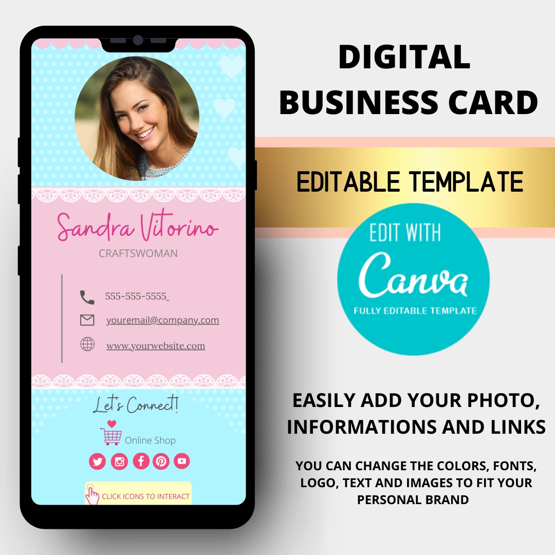 Business Card Editable Template Canva – Linda Lele Shop